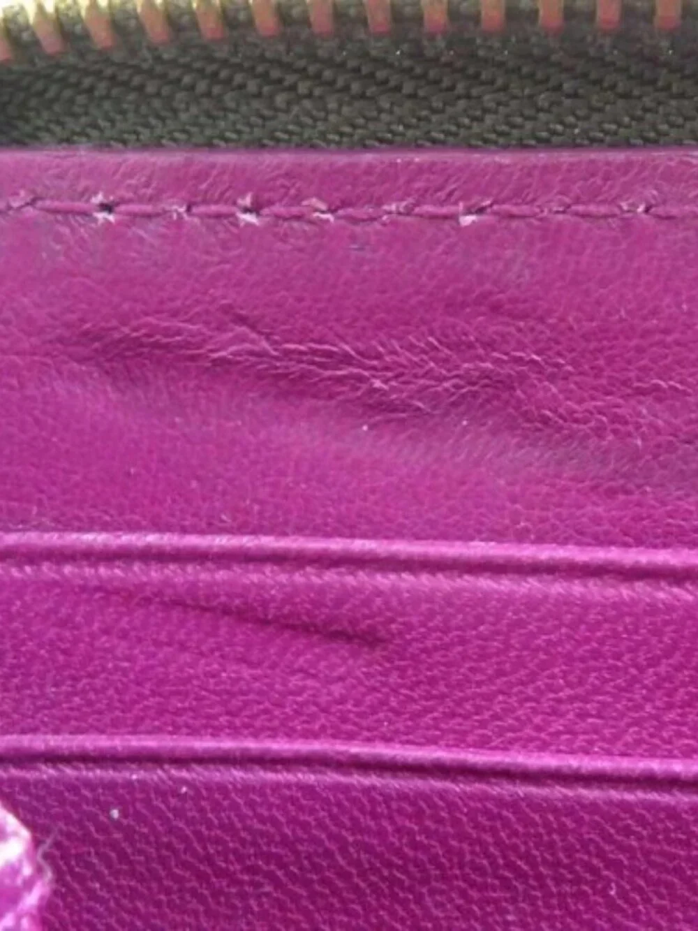 Auth Christian Dior Zip Around long wallet khaki Patent leather h32184a